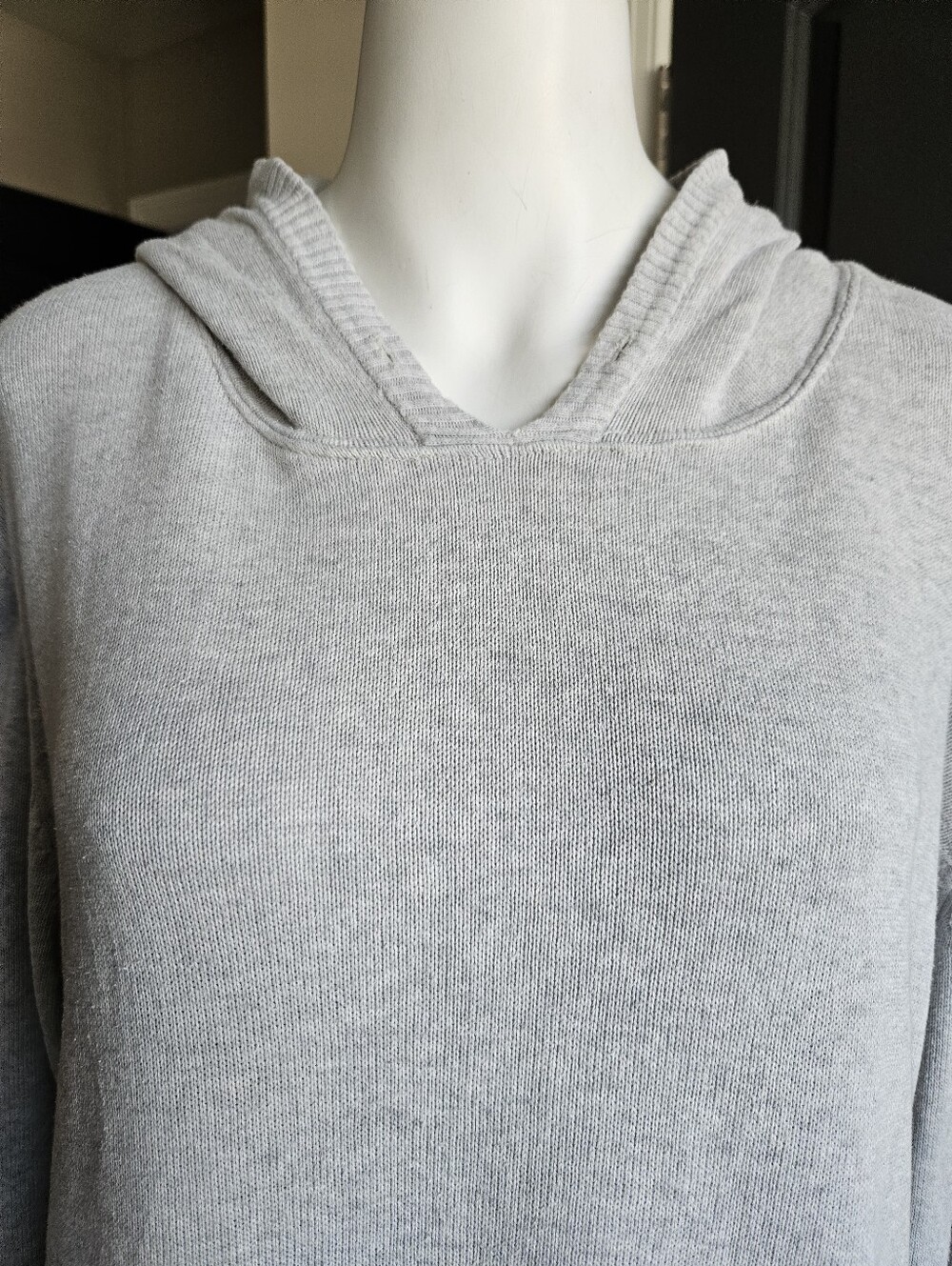 Pact Organic Cotton Classic Knit Gray Hoodie Sz Large Fall Lightweight Neutral - Picture 4 of 13
